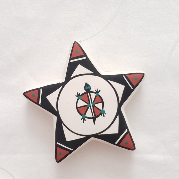 Ethnic 3pc clay star ornament set - Picture 5 of 5